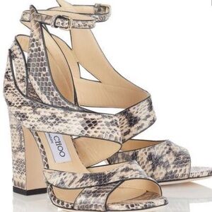 Jimmy Choo Beige Snakeskin Heels